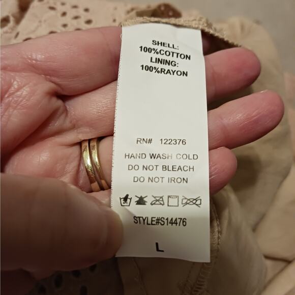 Impressions Sway Into Style Eyelet Romper Dress NWT Size L - Picture 8 of 11